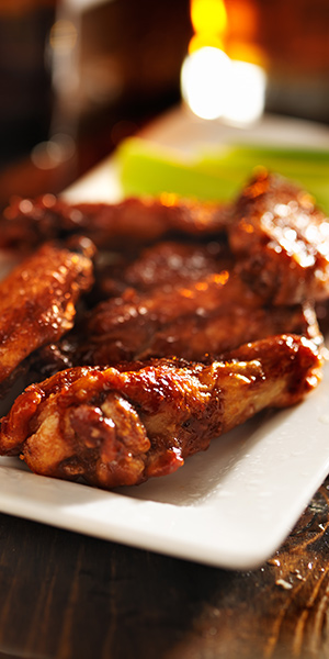 Barbecue Wings on a Plate